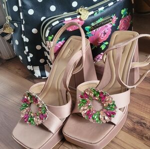 Rhinestone Ankle Strap Platform Shoes 37eur